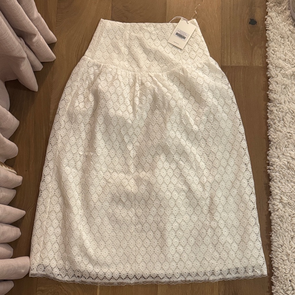 Peppermayo Cream Lace Skirt